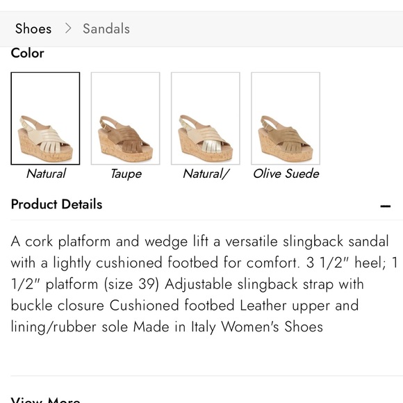 Cordani Slingback Wedge Leather Cork Platform Sandal, Size 40, GUC, “Julia” - Picture 7 of 15